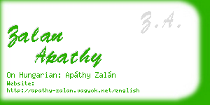 zalan apathy business card